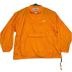 Reebok Anorak Jacket Men Large Orange Half Zip Long Sleeve Outdoor Everyday Wear